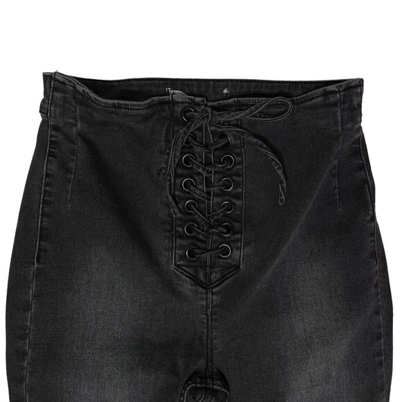 Free People Womens High Waist Jeans Size 27 Lace Up Front Skinny 61855-16515125 - Picture 3 of 7